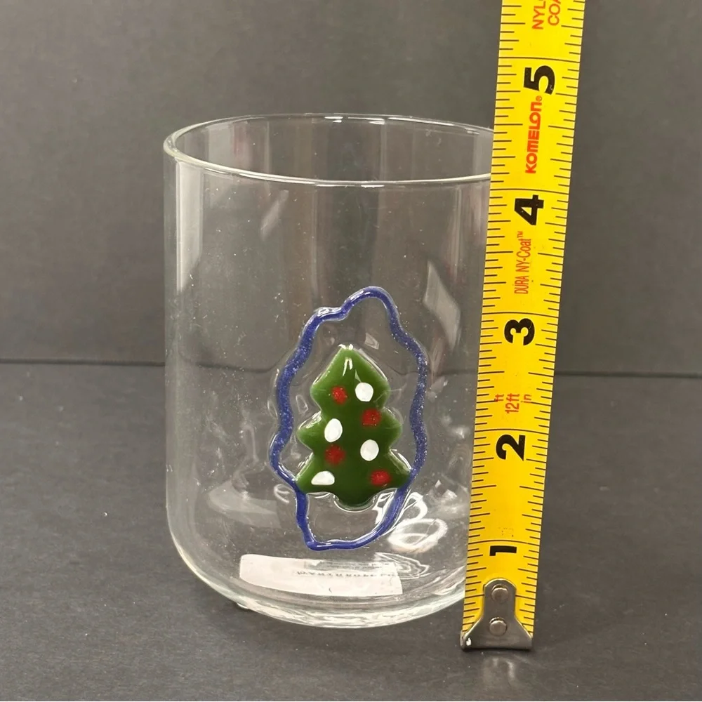 Anthropologie Love Notes Holiday Juice Glass Christmas Tree NWT